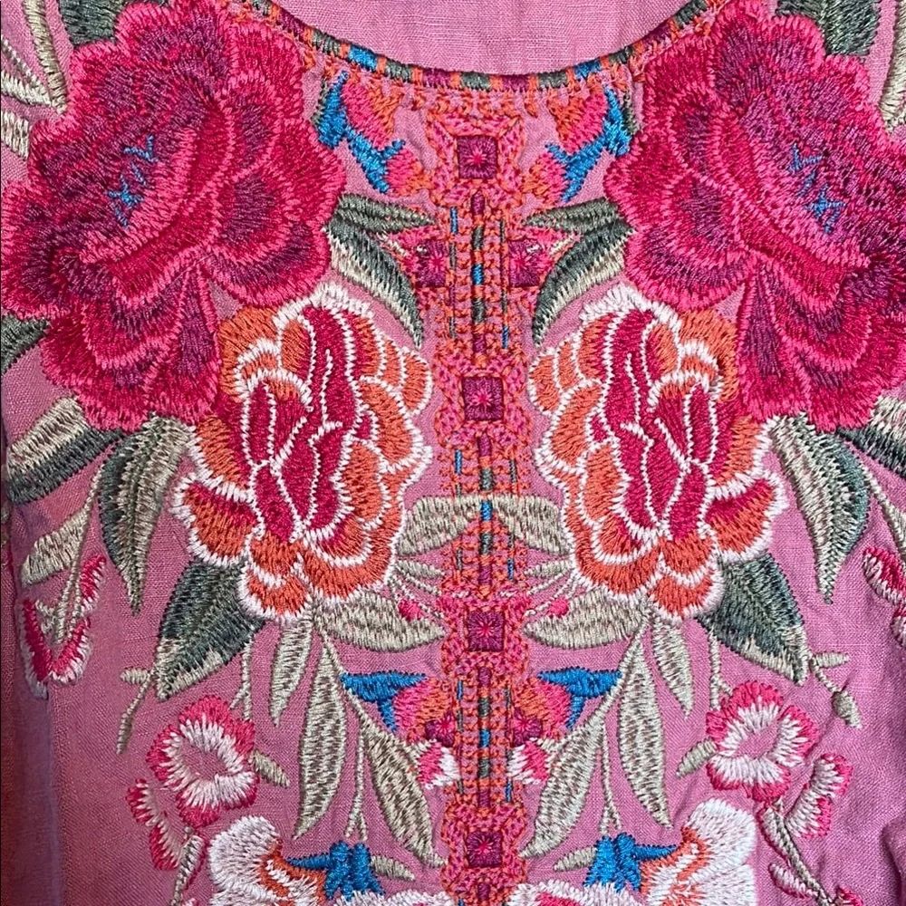 Johnny Was Pink Embroidered Mini Dress - Picture 5 of 8